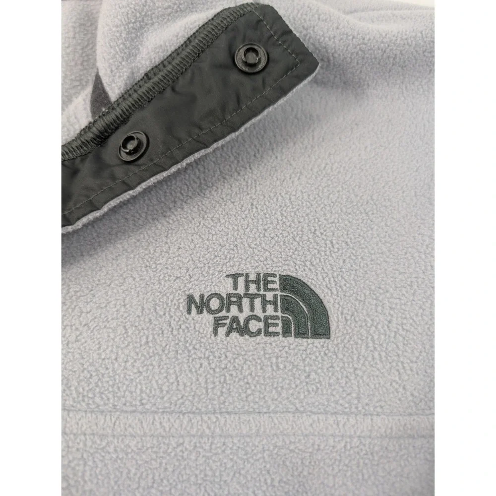The North Face Sweater Mens Medium Gray Fleece TKA Glacier Snap‎ Neck Pullover